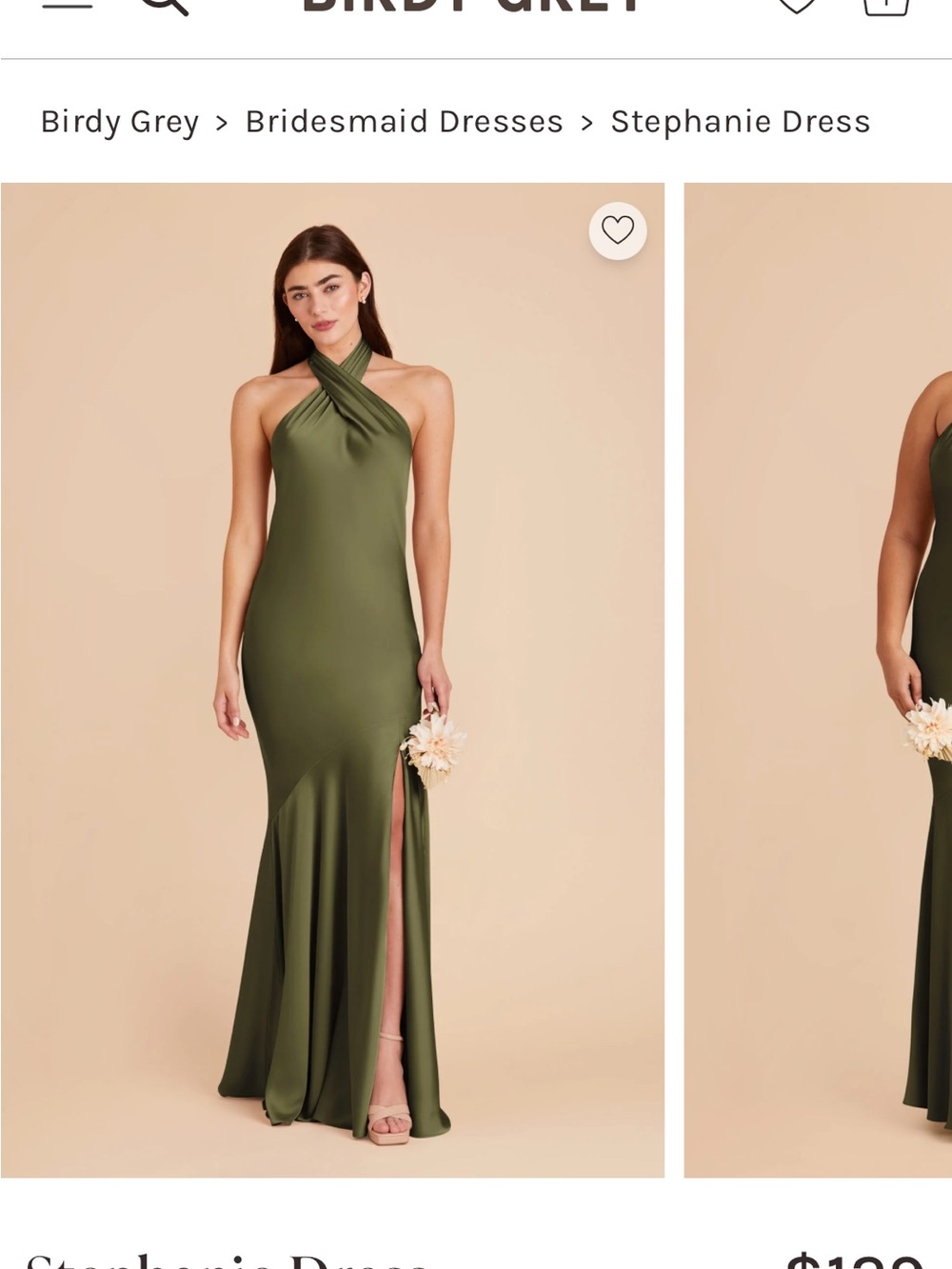 Birdy Grey Martini Green Stephanie Halter Maxi Dress Satin